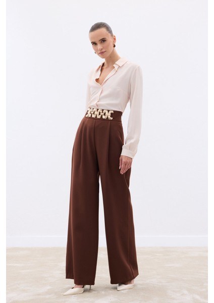 Kemerli Salaş Pantolon - Kahve fırsatları