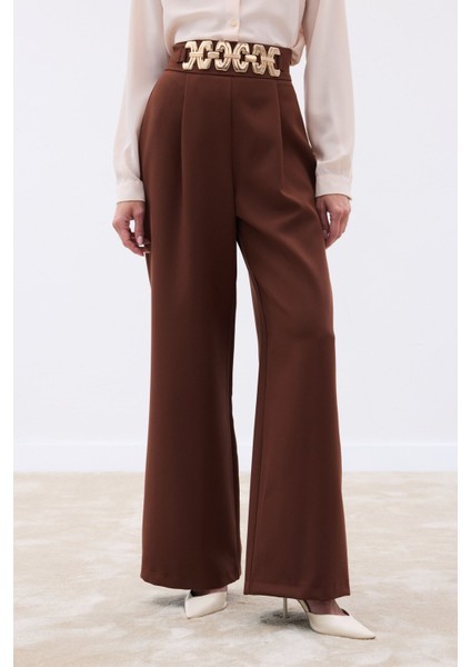 Kemerli Salaş Pantolon - Kahve