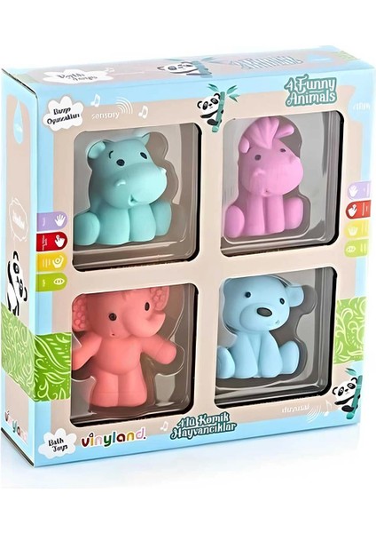 Erpa 4'lü Komik Hayvancıklar 661549 Kız Erkek Çocuk Oyuncak Eğitici Oyuncaklar