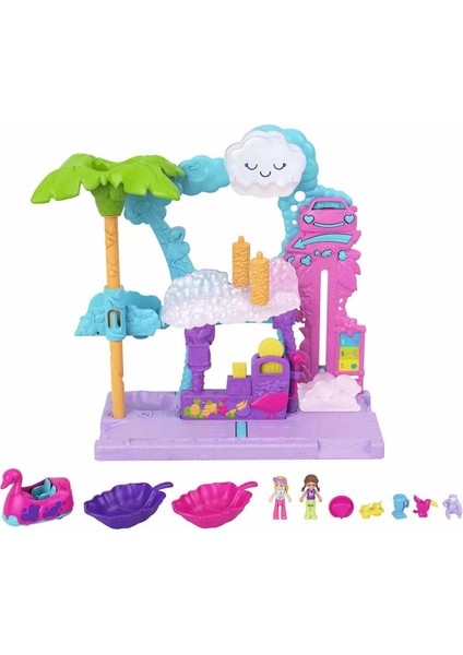 Polly Pocket Flamingo Araba Su Eğlencesi HHJ05 Kız Erkek Çocuk Oyuncak Eğitici Oyuncaklar