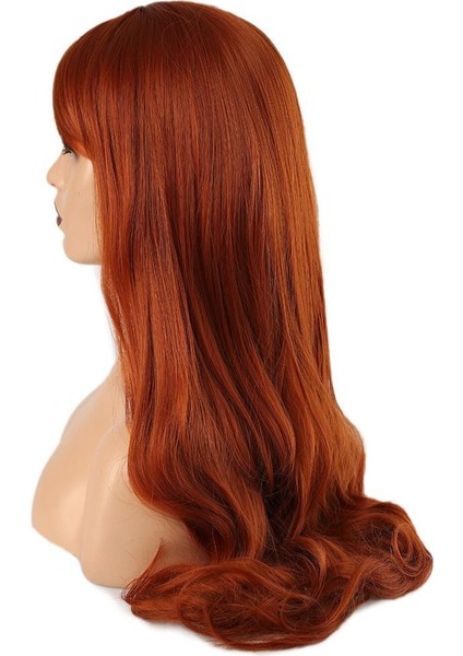 Kahküllü Uzun Dalgalı Fiber Sentetik Peruk / Bakır fırsatları