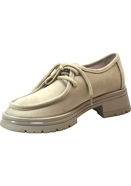 5547 Hakiki Deri Vizon Bağlı Kalın Taban Casual Kadın Ayakkabı modelleri