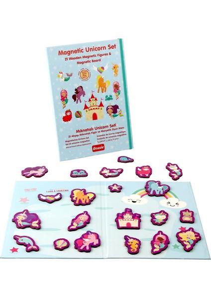 Rossie Ahşap Mıknatıslı Unicorn Seti ve Oyun Alanı Kız Erkek Çocuk Oyuncak Eğitici Oyuncaklar fiyatları