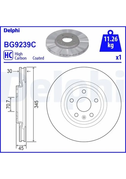 BG9239C Fren Diski On 13521006 13598063 (2 Adet Fiyatıdır)