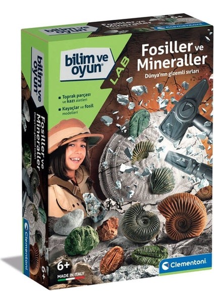 64336 Bilim ve Oyun - Fosiller ve Mineraller Kazı Seti Kız Erkek Çocuk Oyuncak Eğitici Oyuncaklar