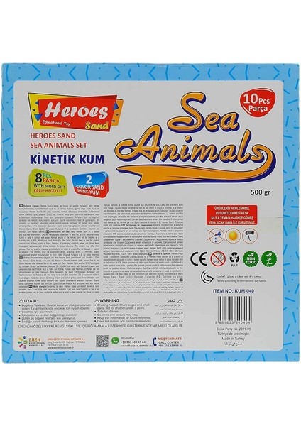 KUM-040 500GR Heroes Kinetik Kum Deniz Hayvanlı Kalıplı Set Kız Erkek Çocuk Oyuncak Eğitici Oyuncakl modelleri