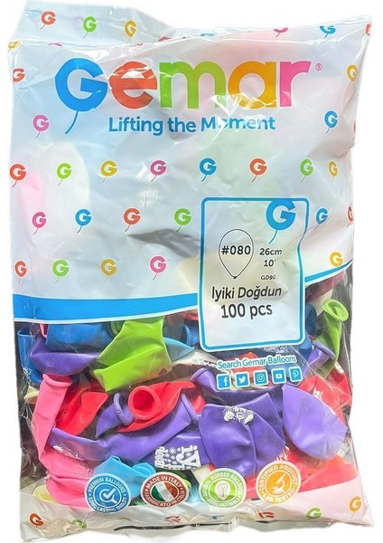 Gd-90 Doğum Günü Balonu 100ADET Kız Erkek Çocuk Oyuncak Eğitici Oyuncaklar