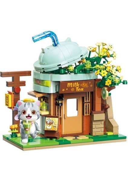 KP-28021 Keeppley Milk Tea Shop Blok Seti -Vagon Life Kız Erkek Çocuk Oyuncak Eğitici Oyuncaklar fiyatları