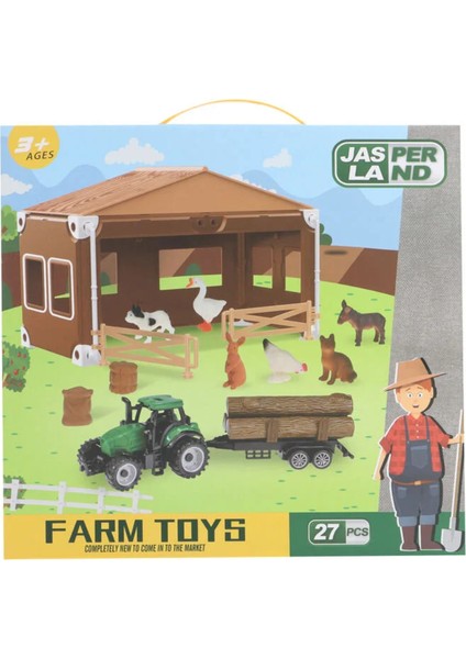 27 Parça Traktörlü Çiftlik Seti Kız Erkek Çocuk Oyuncak Eğitici Oyuncaklar