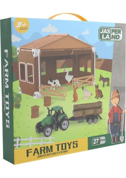 27 Parça Traktörlü Çiftlik Seti Kız Erkek Çocuk Oyuncak Eğitici Oyuncaklar fiyatları