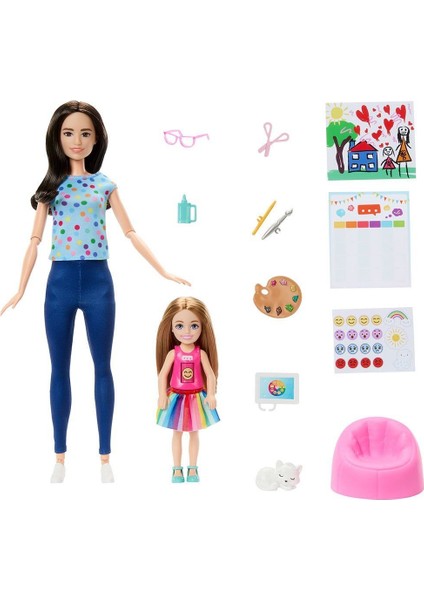 HRG48 Barbie ve Chelsea Sanat Atölyesi Oyun Seti Kız Erkek Çocuk Oyuncak Eğitici Oyuncaklar fiyatları