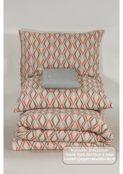 Capella Nevresim Takımı Çift Kişilik (200X220 Cm) Somon