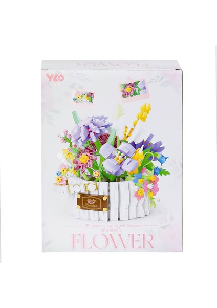 P1295 Panlos Çiçek Buketi 1466 Parça Blok Seti -Vagon Life Kız Erkek Çocuk Oyuncak Eğitici Oyuncakla