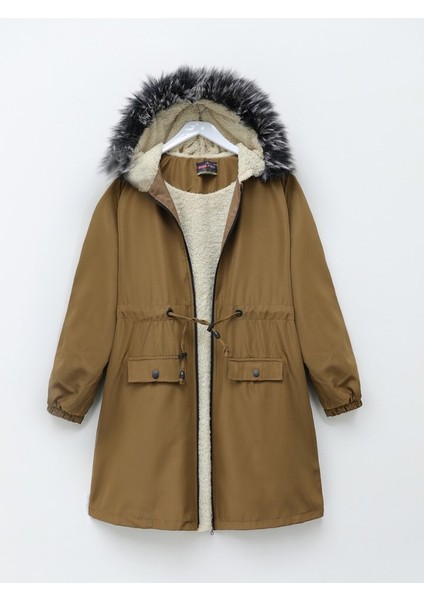 Alpaco Sabit Kapşonlu Içi Kürklü Bondit Kaban -Taba -Collectıon fiyatları