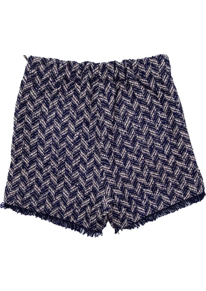 Tüvit Kumaş Lacivert Püsküllü Kışlık Kız Çocuk Şort fırsatları