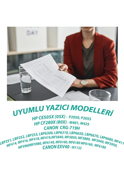 Hp CE505X P2055D, P2055DN, P2055X (6.9K) Sayfa Verimli Muadil Toner modelleri
