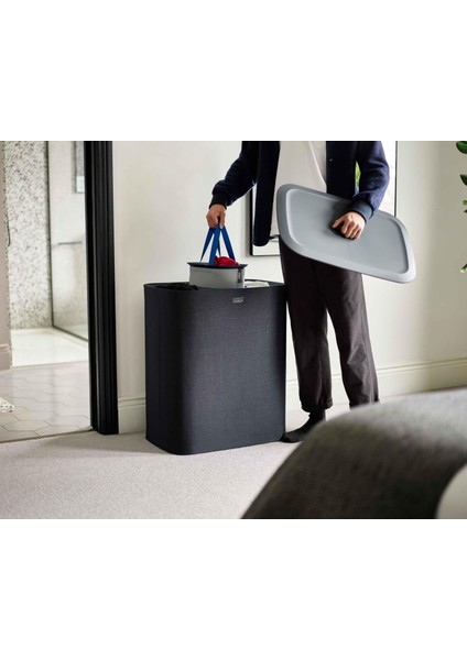 Tota 90 L Trio 3 Bölmeli Çamaşır Ayırma Sepeti Siyah