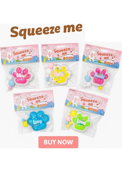 Sukuşi Squeezme yumuşak kedi patisi temalı Skushy stres oyuncağı