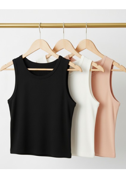 Bumerang Kadın Kaşkorse Kumaş Askılı Crop 3'lü