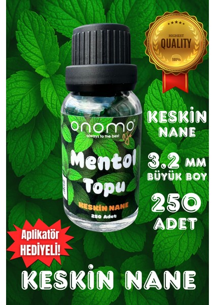 Premium Mentol Topu Keskin Nane Aroma Kapsülleri 250 Adet