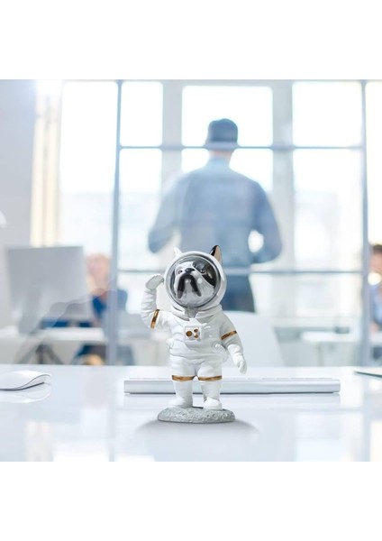 Modern Astronot Köpek Figür Biblo 14 cm Ev Ofis Masa Süsü Dekoratif Uzay Temalı Hediyelik Heykel fiyatları
