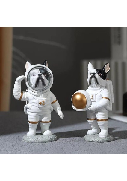 Modern Astronot Köpek Figür Biblo 14 cm Ev Ofis Masa Süsü Dekoratif Uzay Temalı Hediyelik Heykel fırsatları