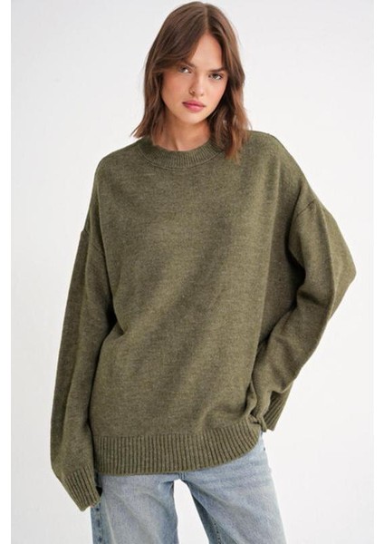 kadın salaş yumuşak dokulu oversize triko kazak