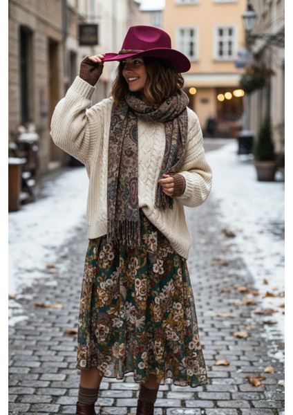 Deri Kemer Detaylı Bordo Nubuk Kovboy Şapkası fiyatları