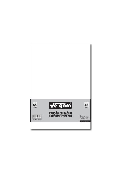 A4 40 Parça Çizgisiz Parşömen Kağıdı (5148)