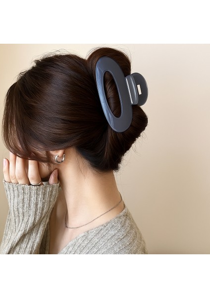 Kore Stili Jelly Oval Model Gri Renk Mandal Saç Tokası 9 cm – Şık ve Dayanıklı fiyatları