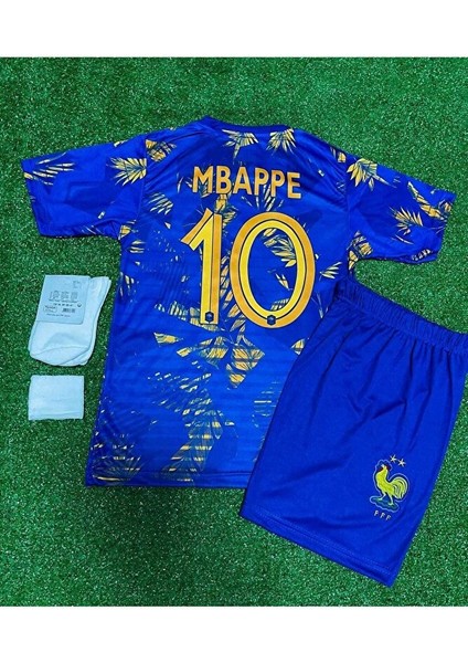Fransa Yeni Sezon Kylian Mbappe Özel Konsept Çocuk Forması 4'lü Set (Konsept)