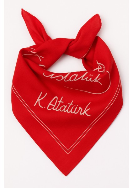 Kırmızı Ay Yıldız Türk Bayrağı Temalı Pamuk Kumaş Fular - Bandana - 23 Nisan, 29 Ekim, 19 Mayıs indirimleri