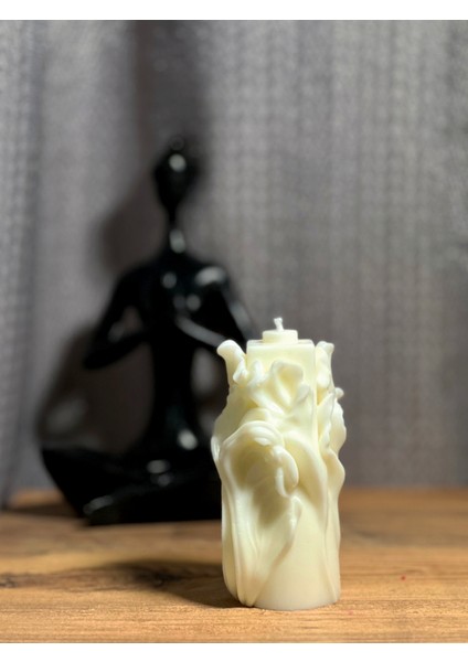 Pur Baroque Vanilya Kokulu Süslü Sütun Mum Doğal Soya modelleri