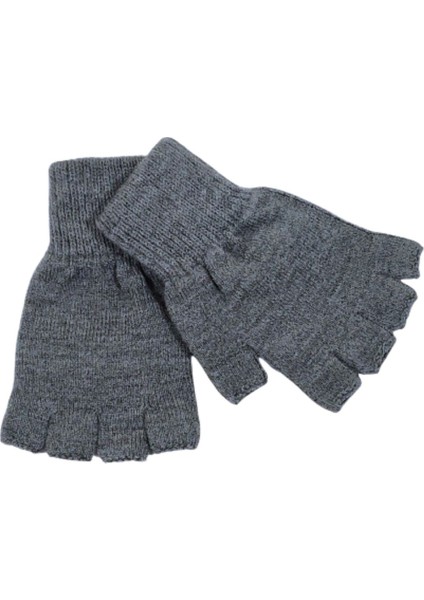 Unisex Çocuk Parmaksız Kesik Yarım Parmak Kışlık Örme Triko Eldiven 9 - 15 Yaş