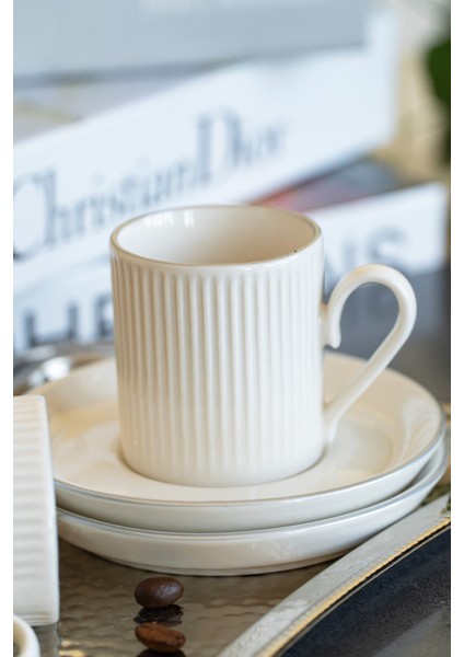 Bulut Platin Yaldız 4 Parça 2 Kişilik Porselen Kahve Fincan Takımı modelleri