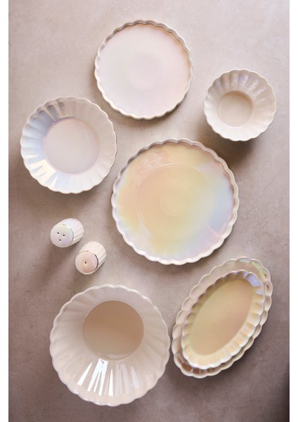 Istanbul Pearl 29 Parça 6 Kişilik Porselen Yemek Takımı Parlak Sedefli Servis Seti fiyatları