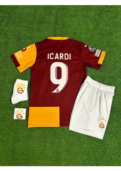 G,á,l,atā.sã,r,ãy 2025/26 Yeni Sezon Iç Saha Parçalı M,ã.u,r.o Î,c,à.r.d.i Çocuk Forması 4'lü Set modelleri