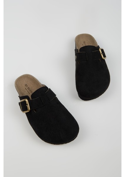 Cancun Kadın Vegan Deri Tokalı Siyah Sabo Terlik indirimleri