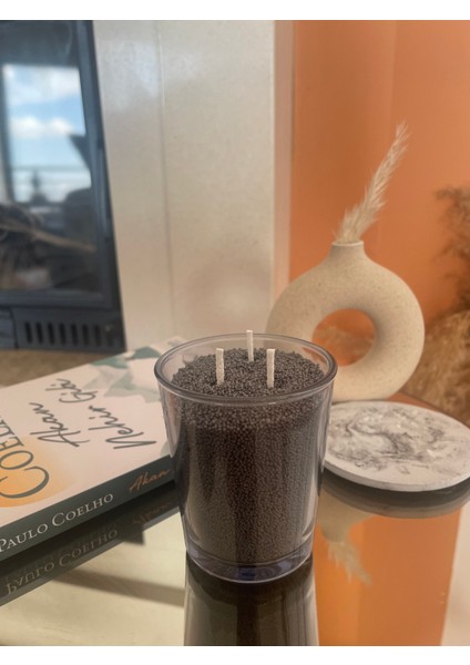 Vanilya Kokulu Inci Tozu Mum Cam