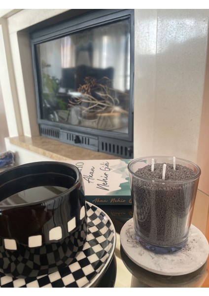 Vanilya Kokulu Inci Tozu Mum Cam modelleri