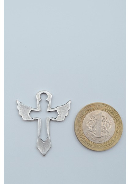 Kanatlı Haç Gümüş Kaplama Deri Ip Kolye fırsatları