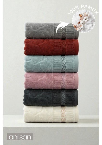 6'lı Avina El Havlusu - 50x80 Cm, 170 Gr, %100 Pamuk, Spa Ve Otel Havlusu, Günlük Kullanıma Uygun