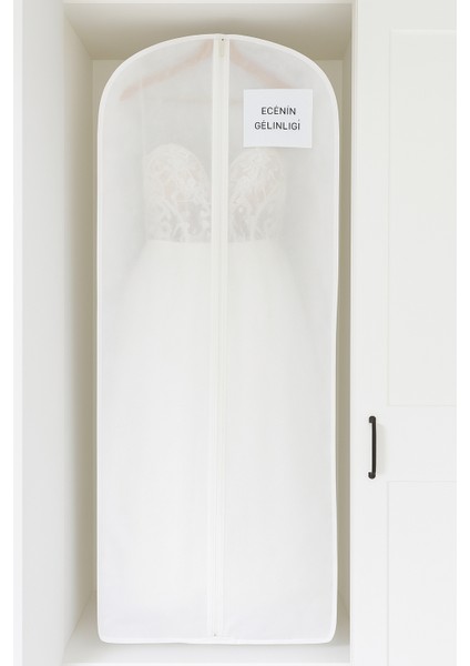 Abiye Gelinlik Elbise Kılıfı Gamboç 60X180 Beyaz Tela Nonvoven (Beyaz)