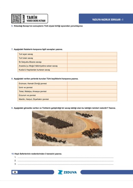 Soner Ardıç 10. Sınıf Maarif Modeli Tarih Notları Zeduva Yayınları fiyatları