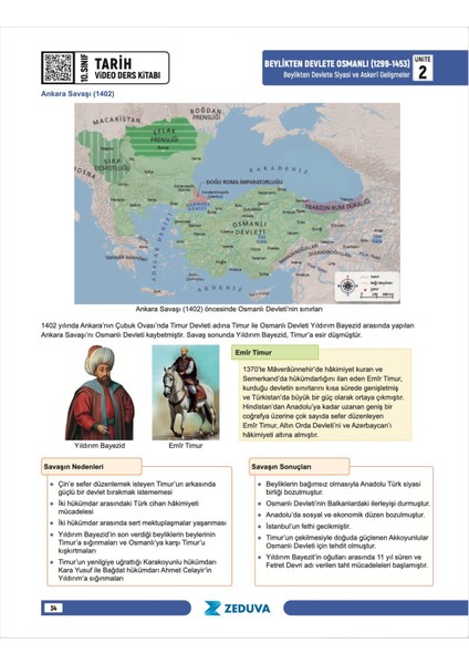 Soner Ardıç 10. Sınıf Maarif Modeli Tarih Notları Zeduva Yayınları
