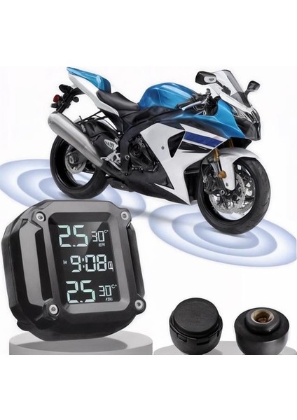 PM-28656 Motosiklet Kablosuz Lastik Basınç ve Sıcaklık Izleme Sistemi (Tpms)