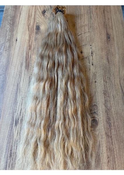 Mikro Kaynak Saç Açık Kumral Saç Gerçek Saç 75 cm Dalgalı 0.8 Grm 50 Adet fiyatları