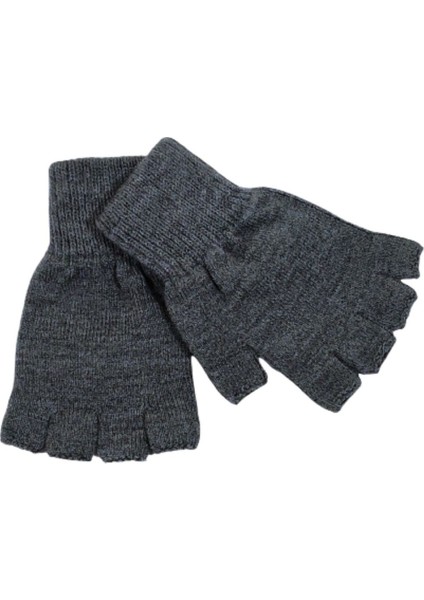 Unisex Çocuk Parmaksız Kesik Yarım Parmak Kışlık Örme Triko Eldiven 9 - 15 Yaş