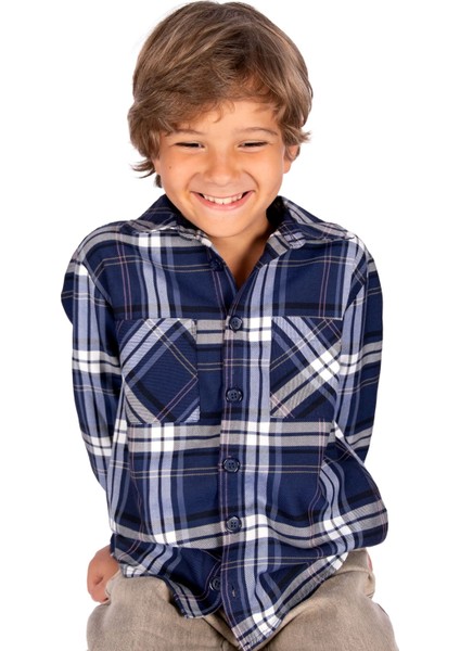 Pamuklu Oduncu Kışlık Erkek Çocuk Gömlek Mavi fiyatları