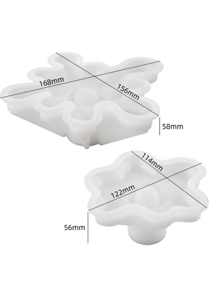 Soyut Dalga Modern Dekoratif Şamdan Silikon Kalıbı 2_li Set fiyatları